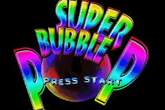 Super Bubble Pop title screen for GameBoy Advance